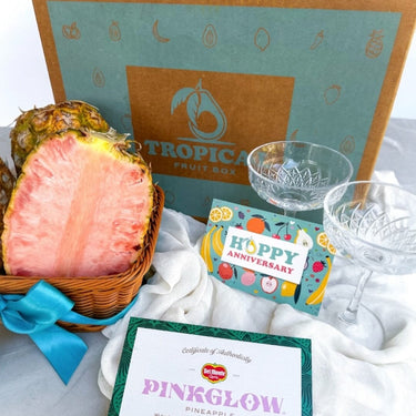 Happy Anniversary Pinkglow® Pink Pineapple Gift Box Tropical Fruit Box